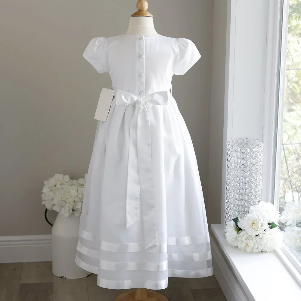 Satin Sash Flower Girl Special Occasion White or Ivory New